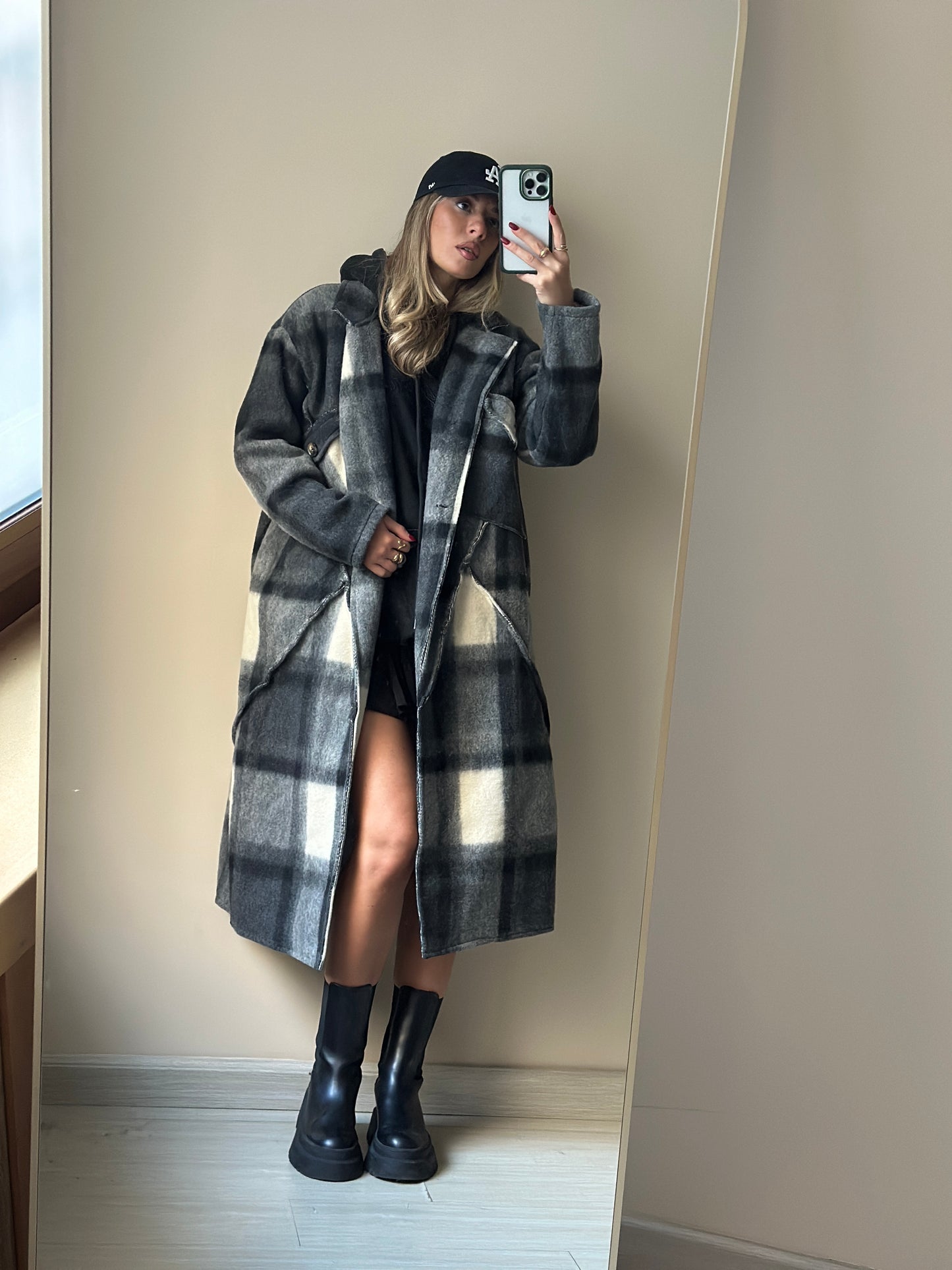 maxi cappotto a quadri