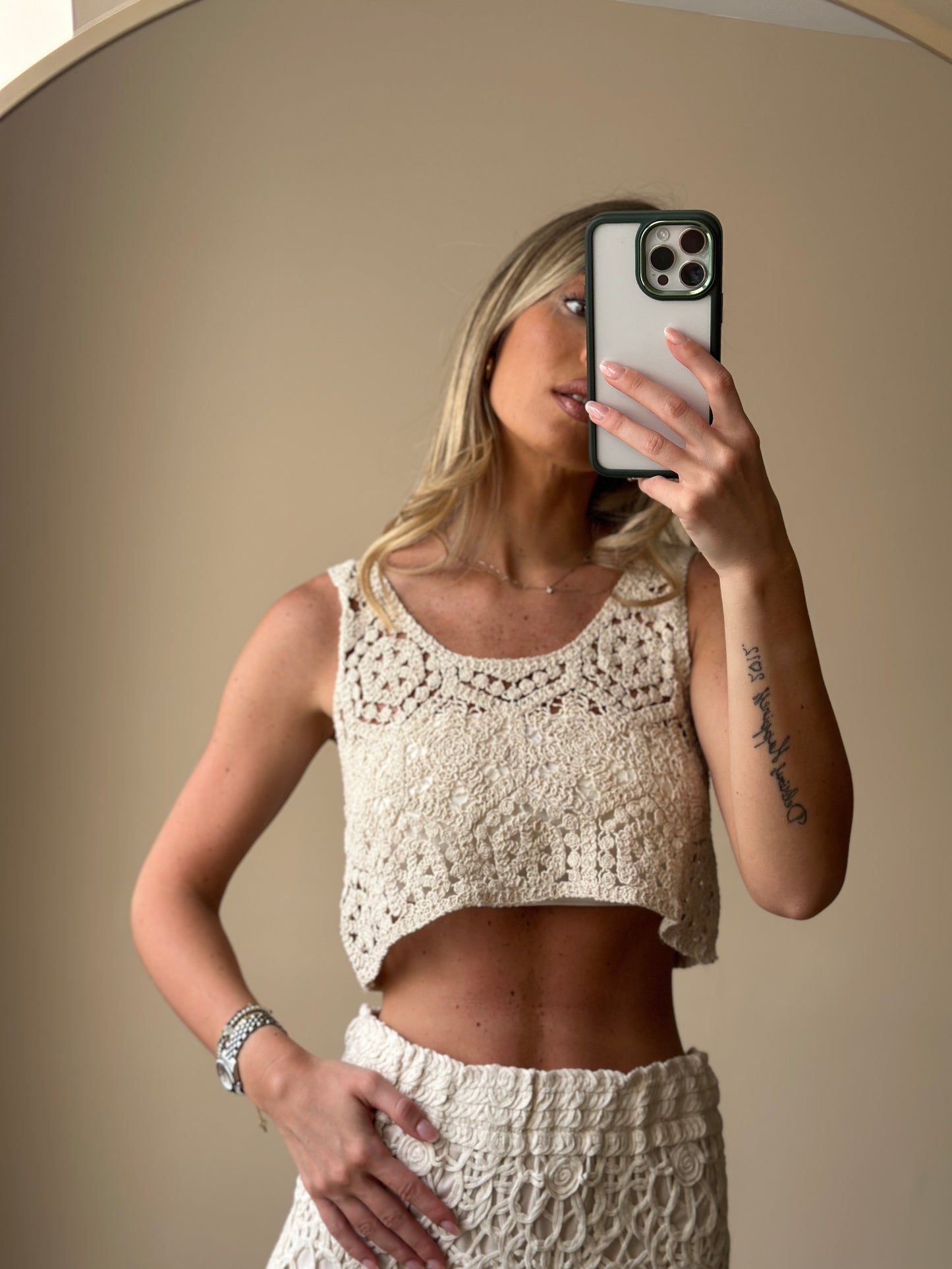 crop top macramè