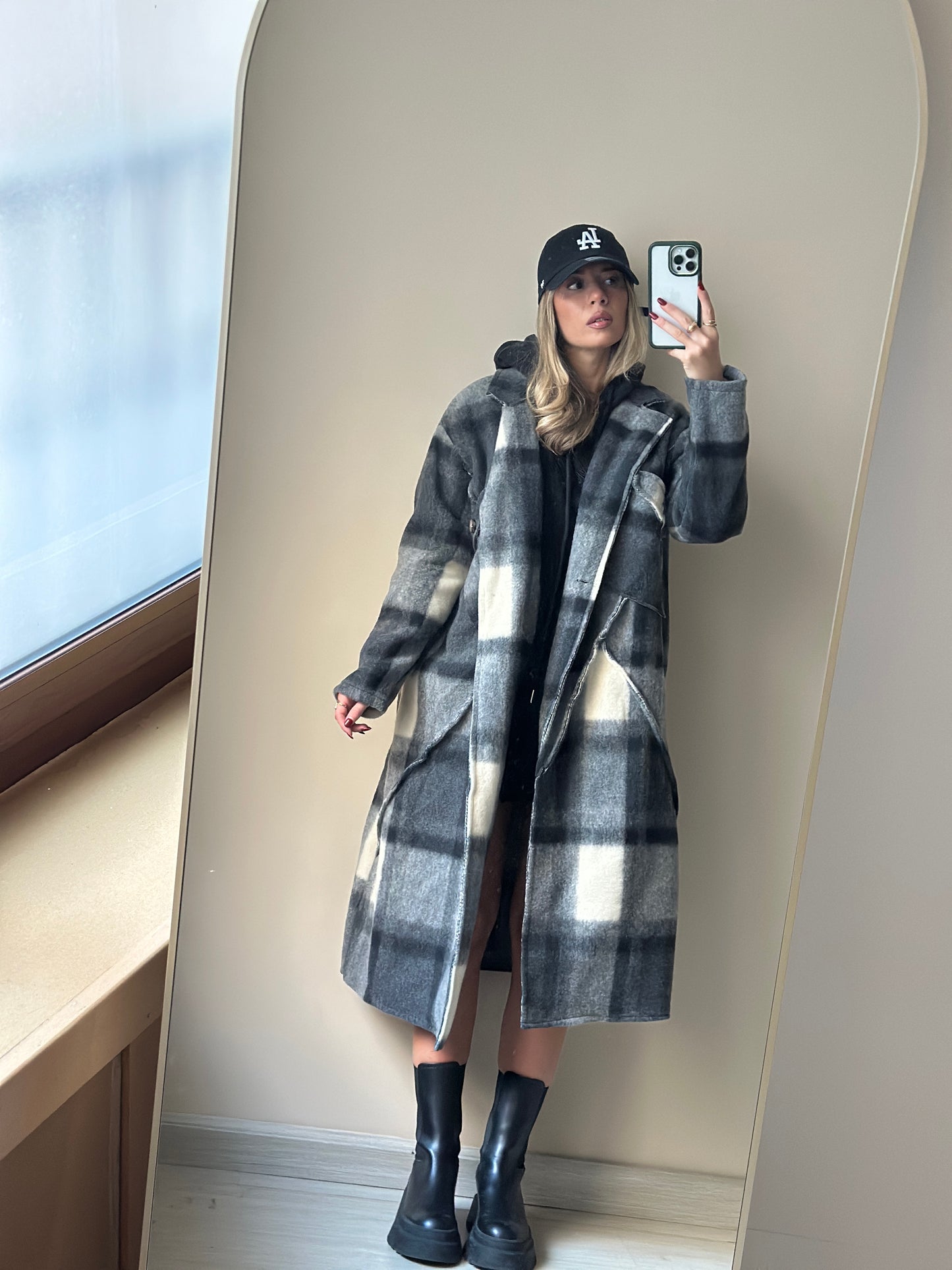 maxi cappotto a quadri