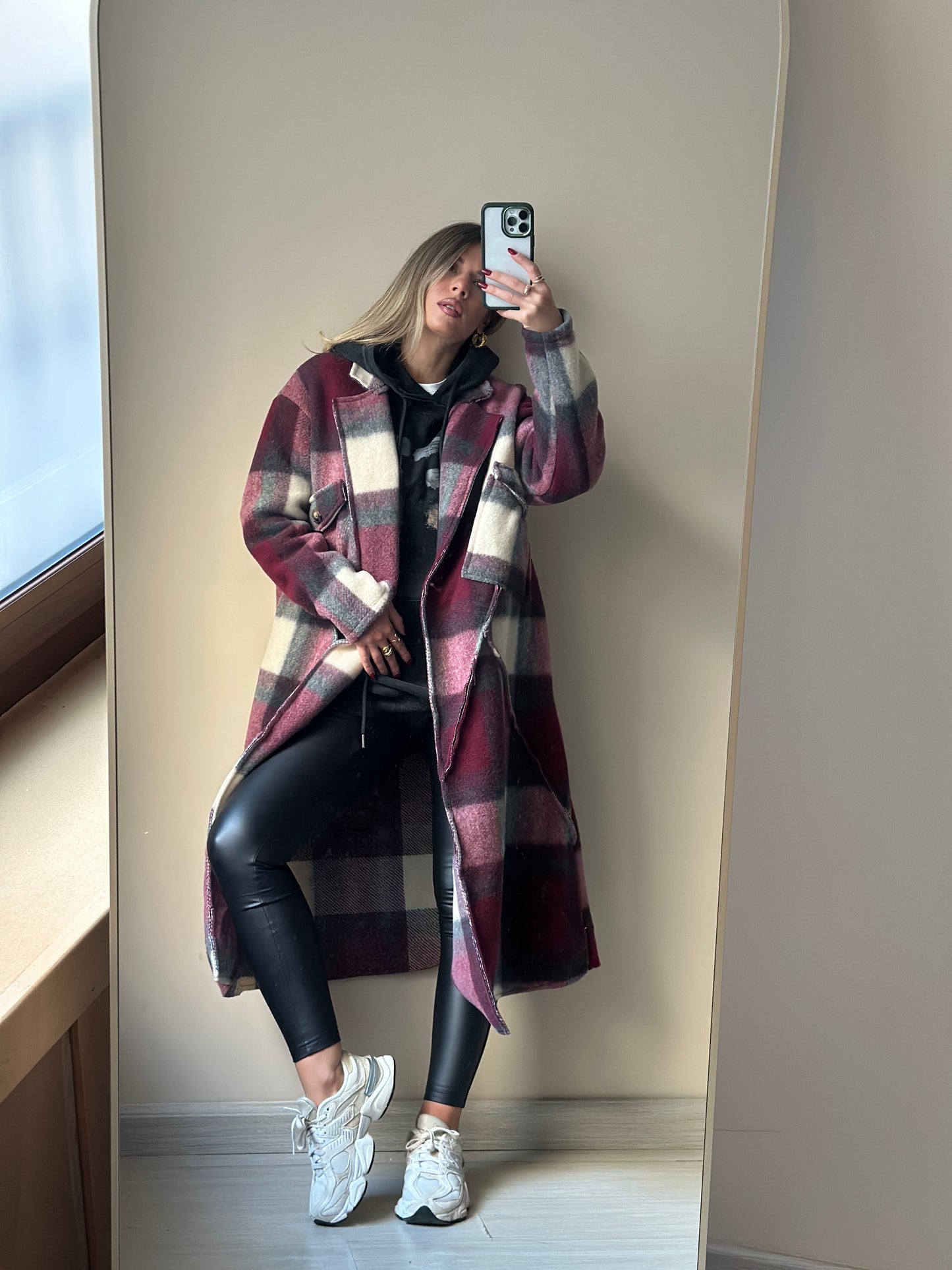 maxi cappotto a quadri