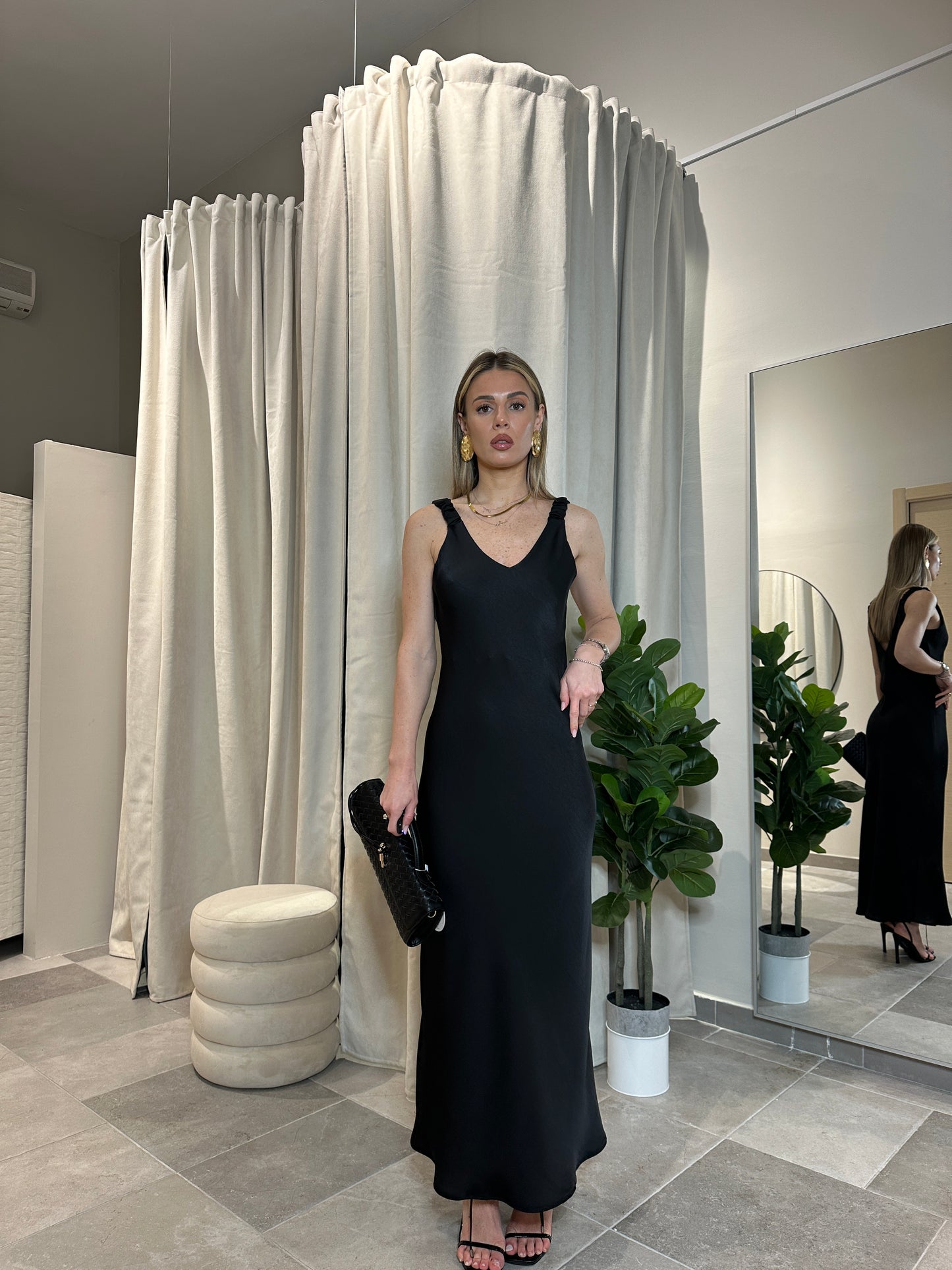 dress satin black