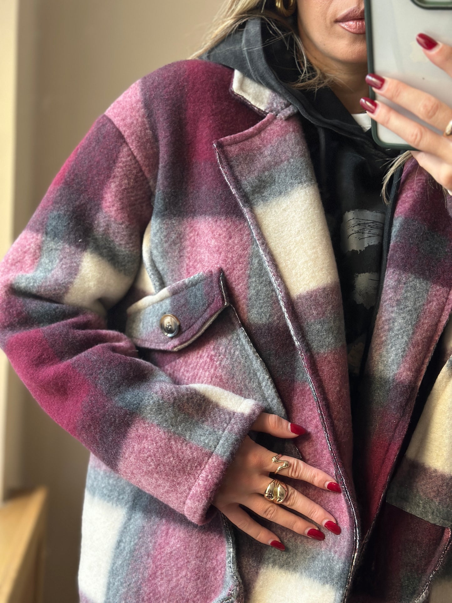 maxi cappotto a quadri