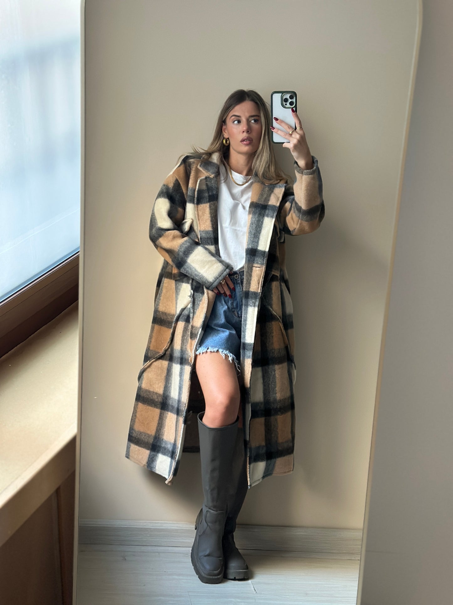 maxi cappotto a quadri