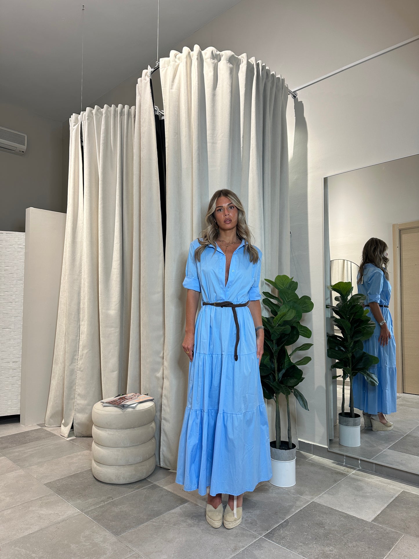 dress chemisier azzurro