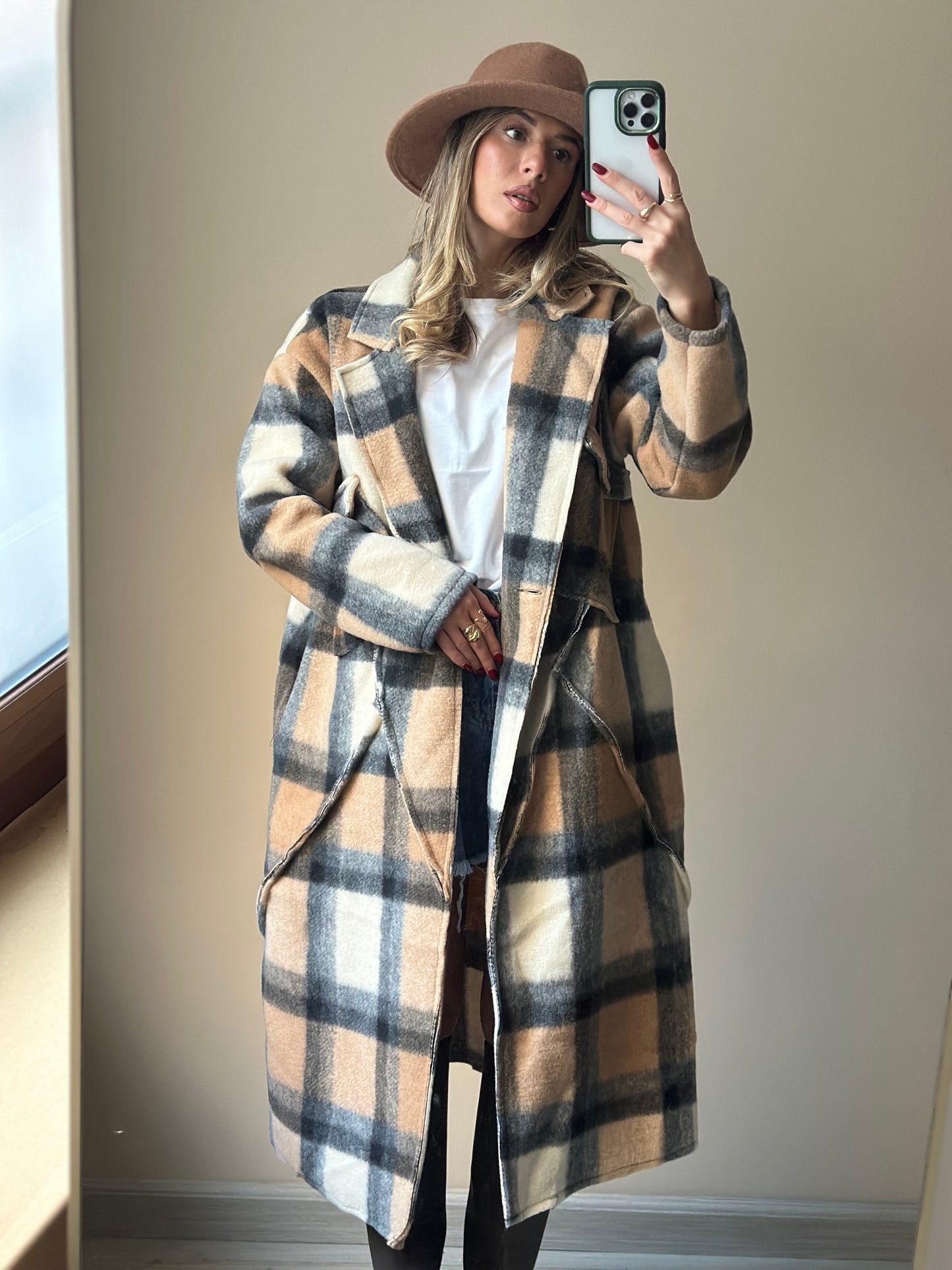 maxi cappotto a quadri