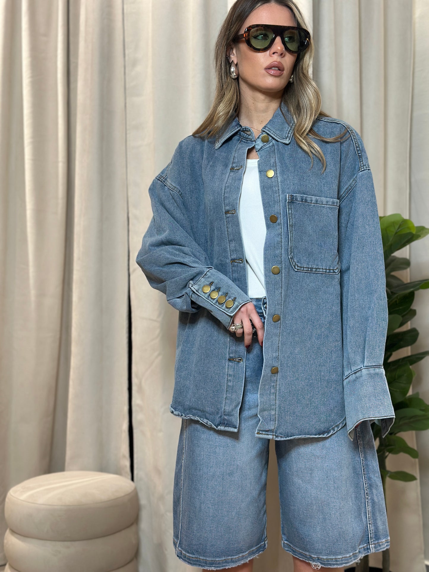 maxi camicione denim