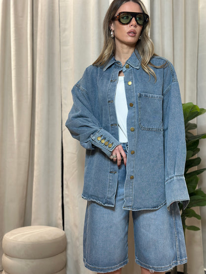 Maxi camicione Denim