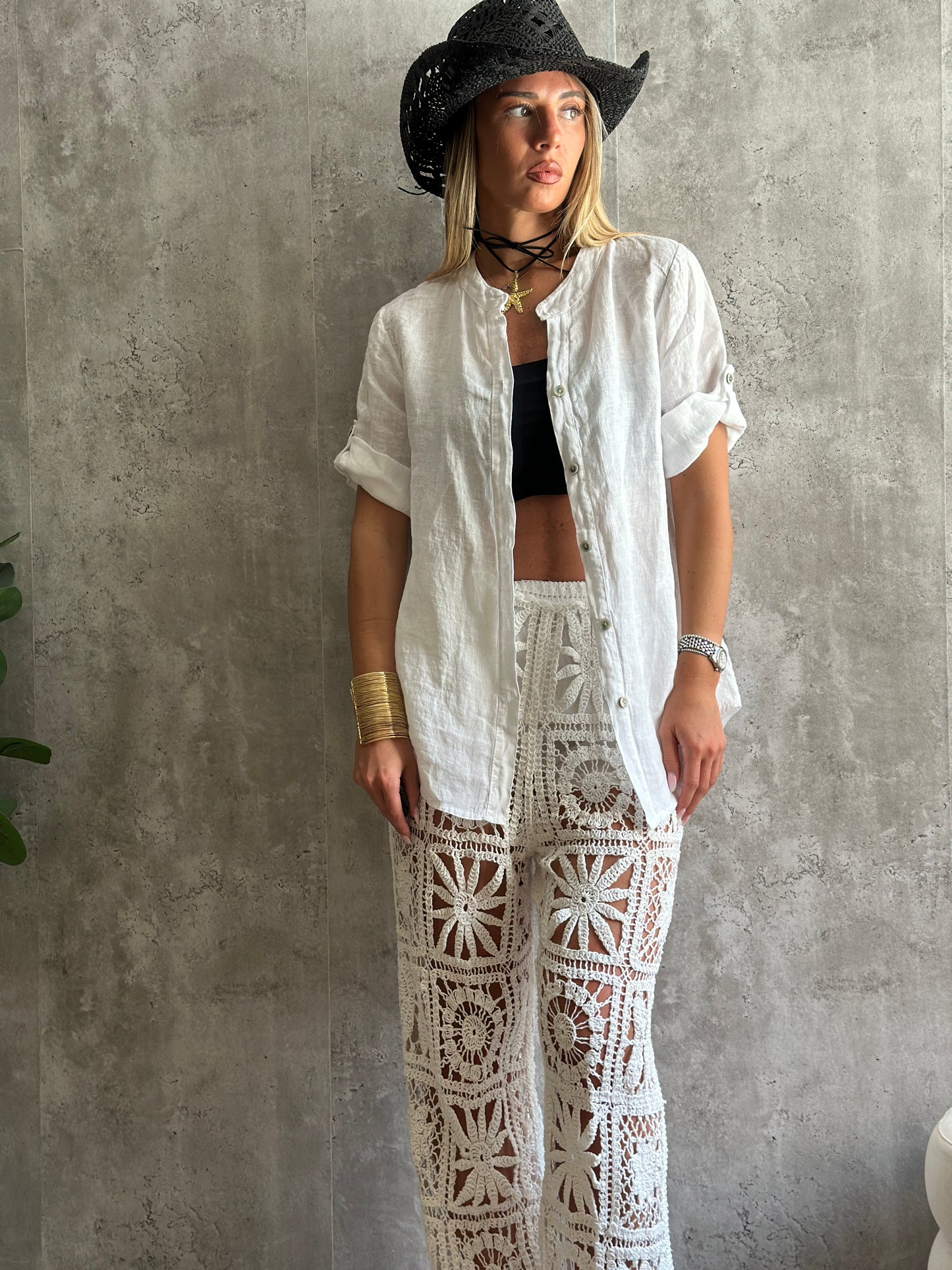 camicia 100% lino