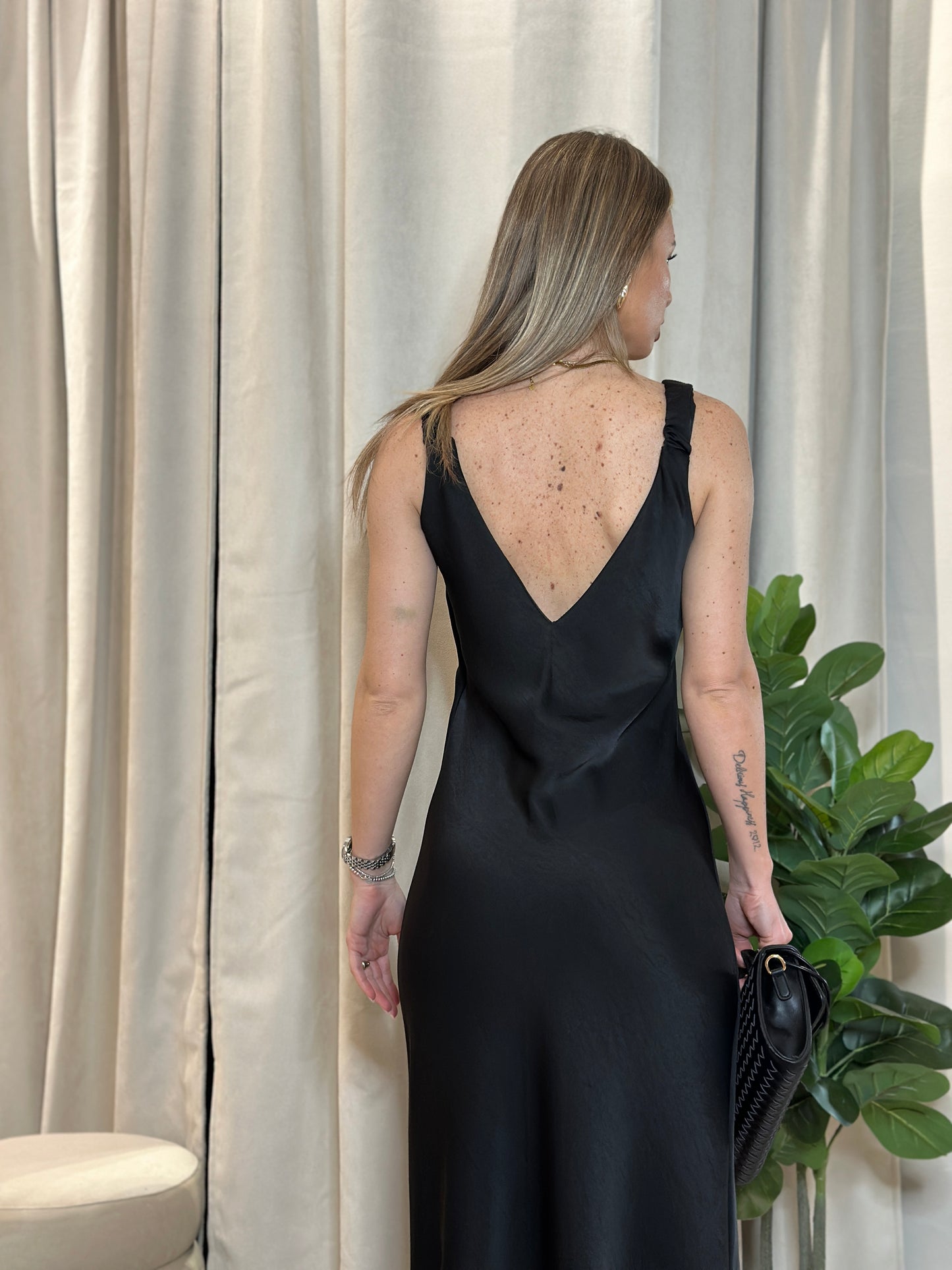 dress satin black