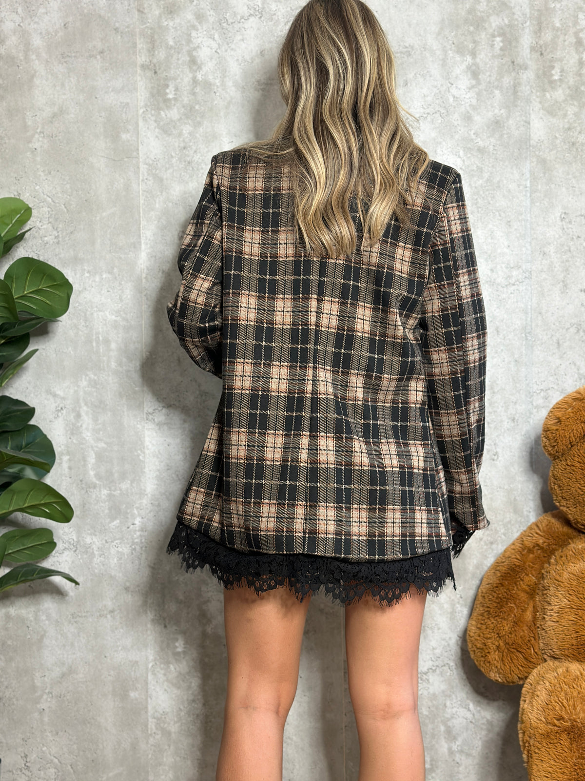 blazer tartan flanella