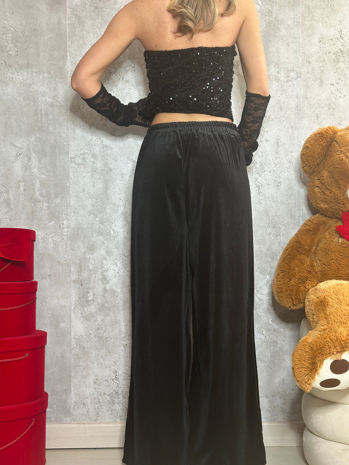 pantalone velvet palazzo