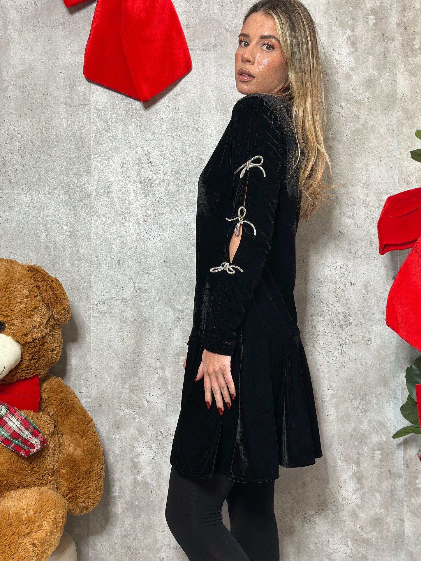 abito fiocco velvet