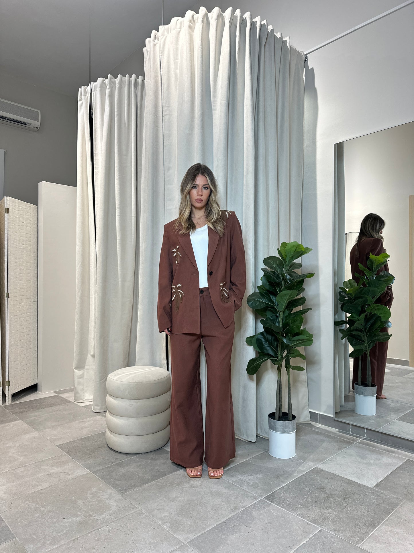 tailleur lino palme