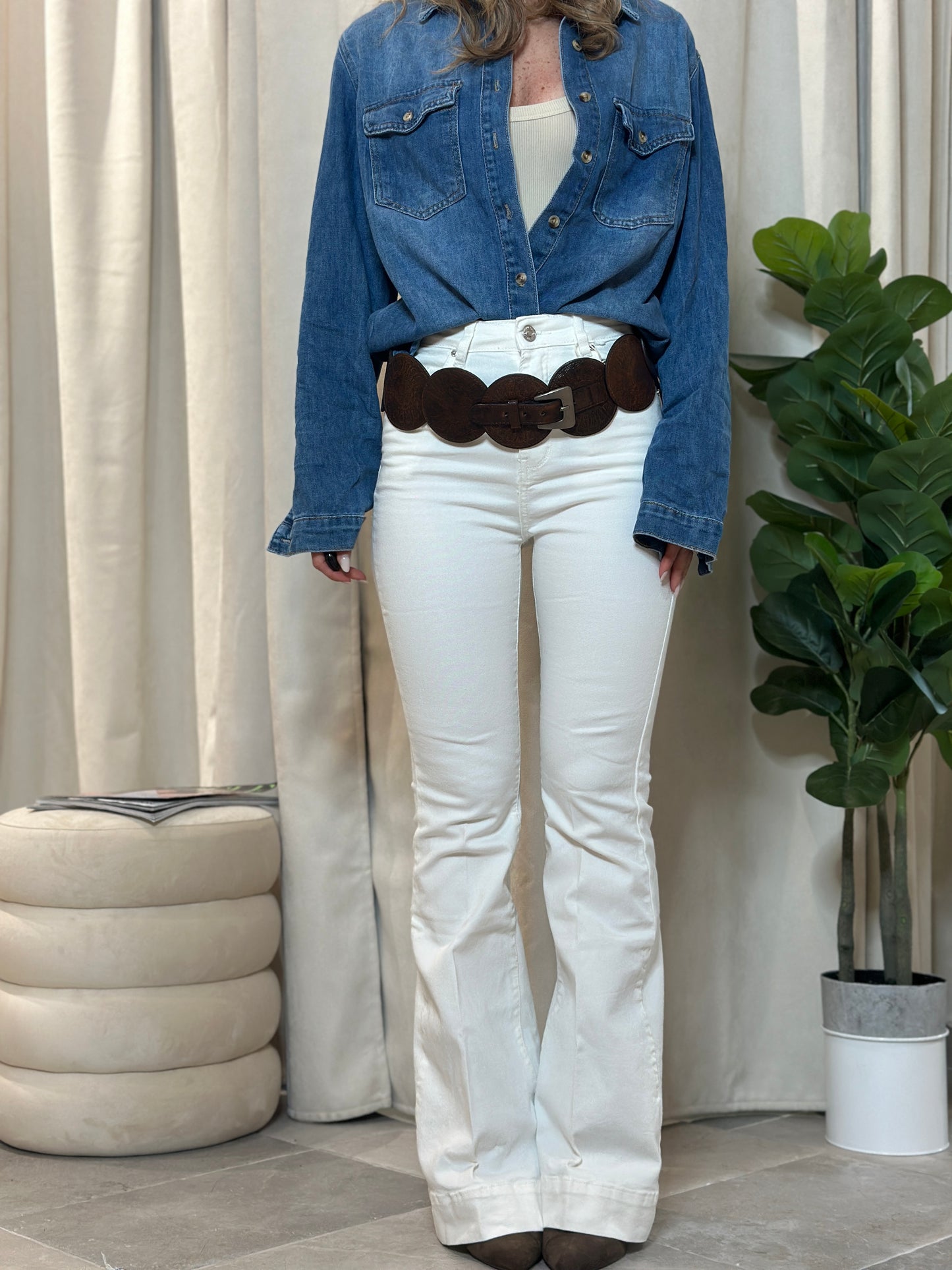 jeans a zampa white