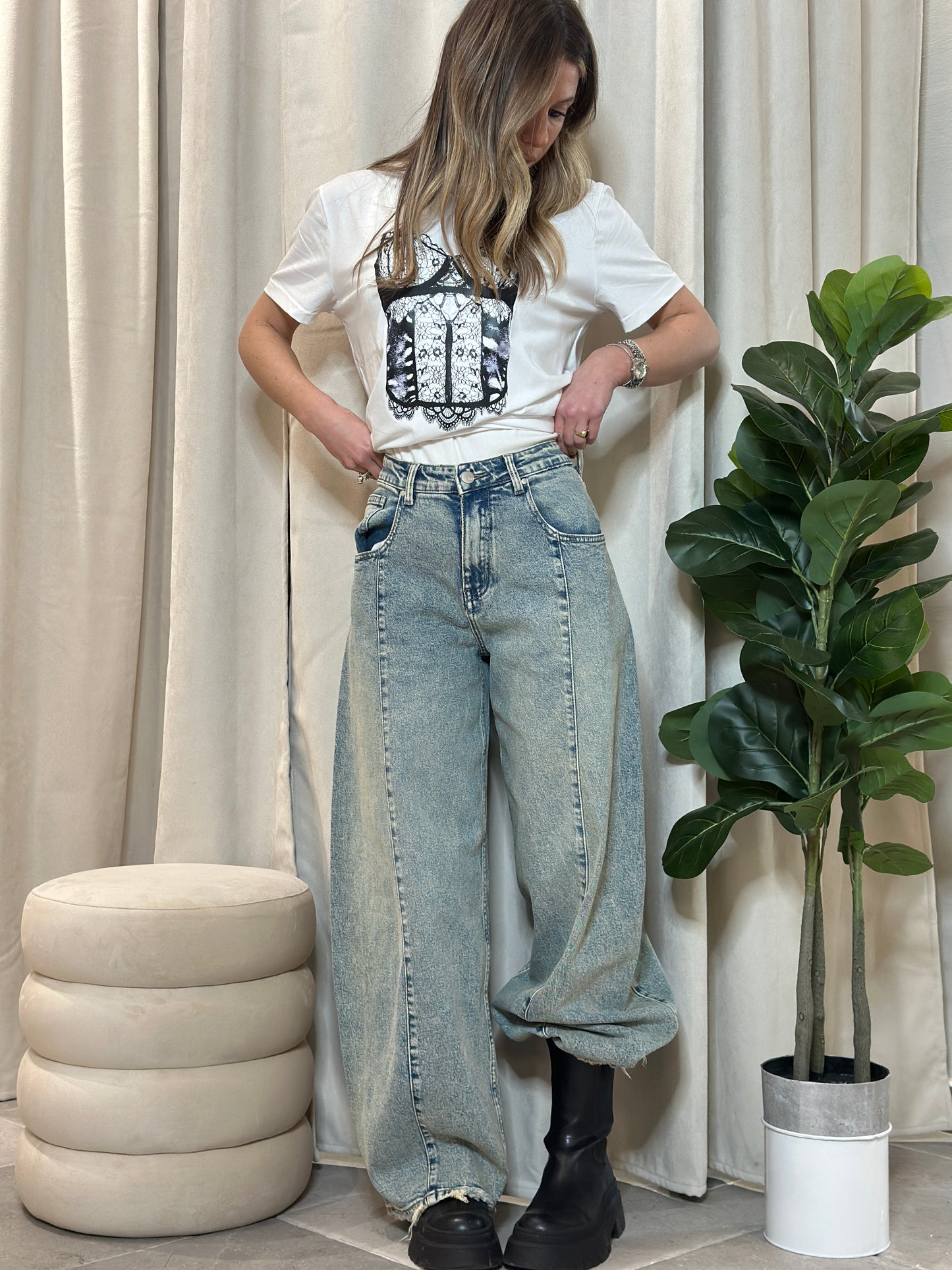 jeans balloon slavato