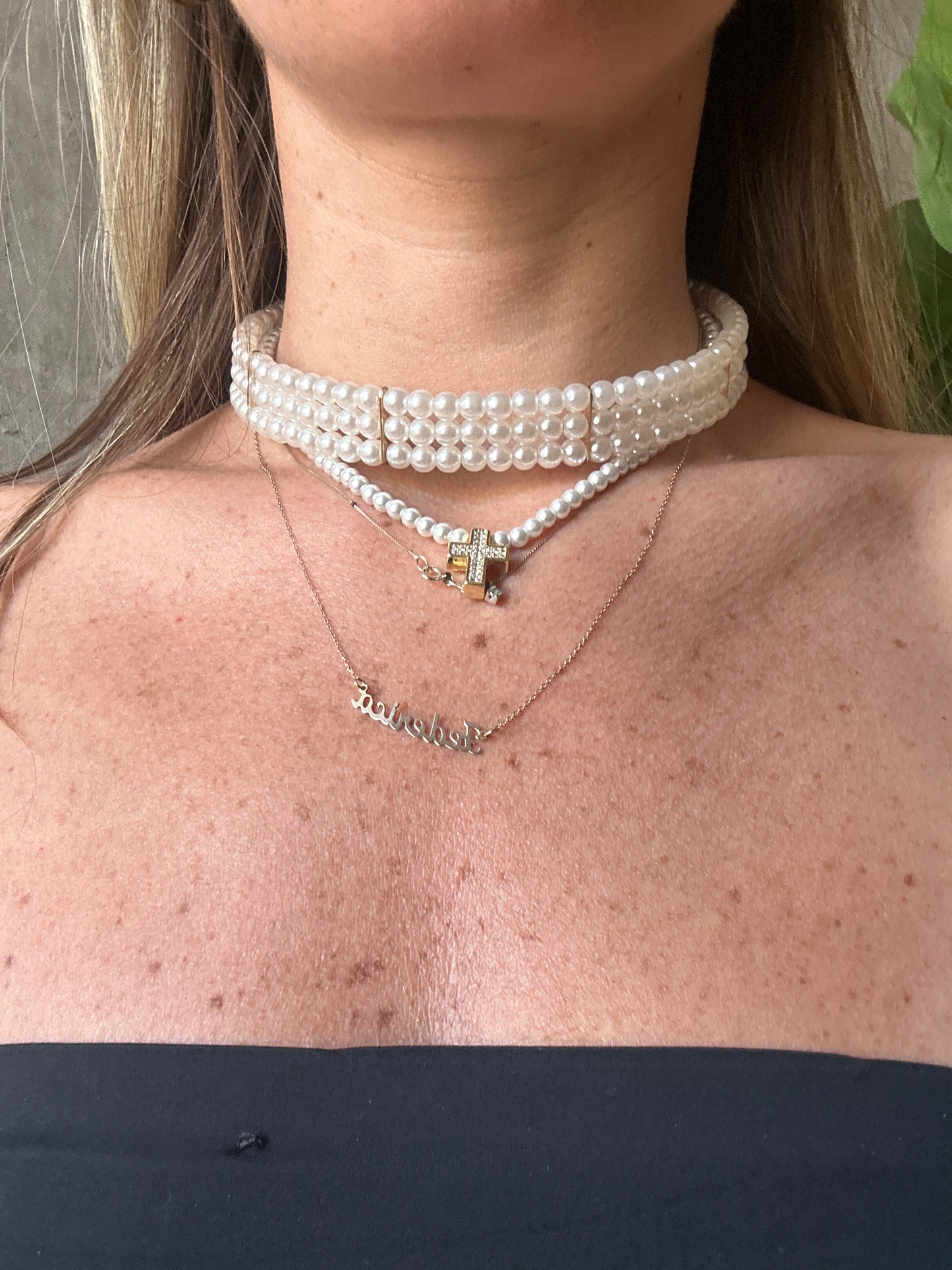 choker perle 3 fili