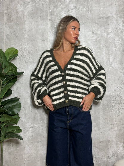 Cardigan Botton a righe