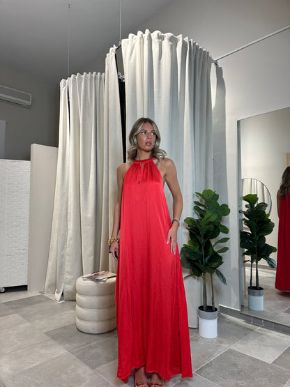Dress satin Corallo