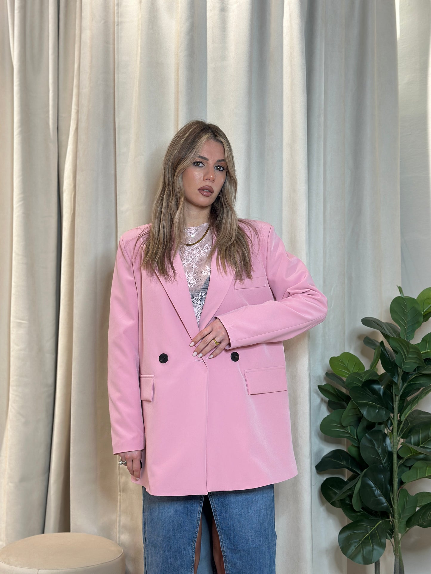 blazer basic pink