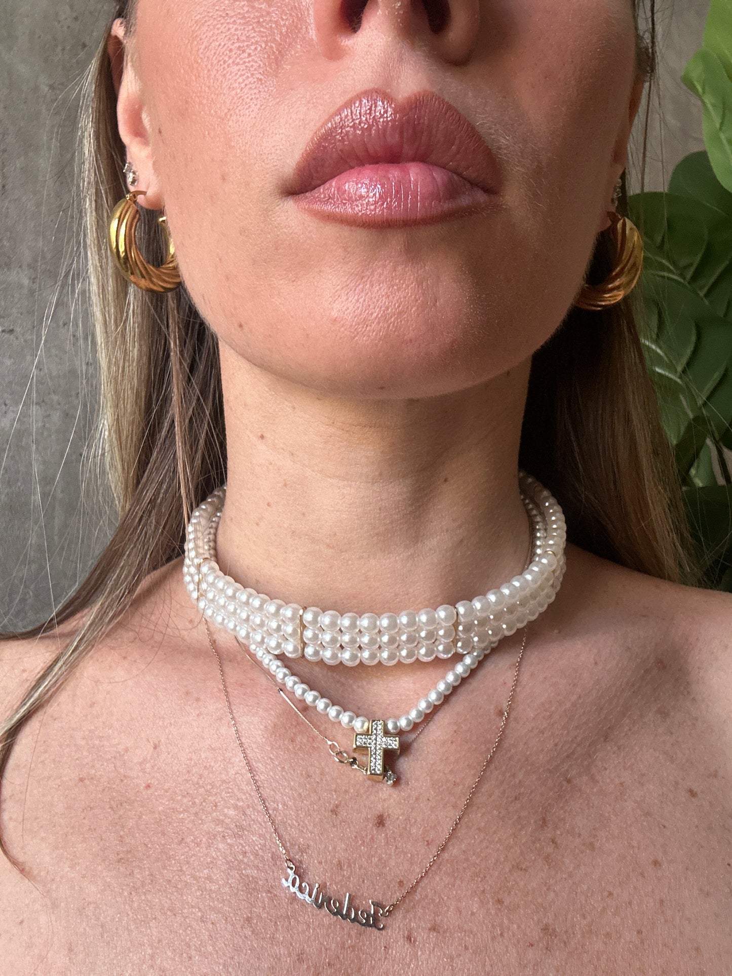 choker perle 3 fili