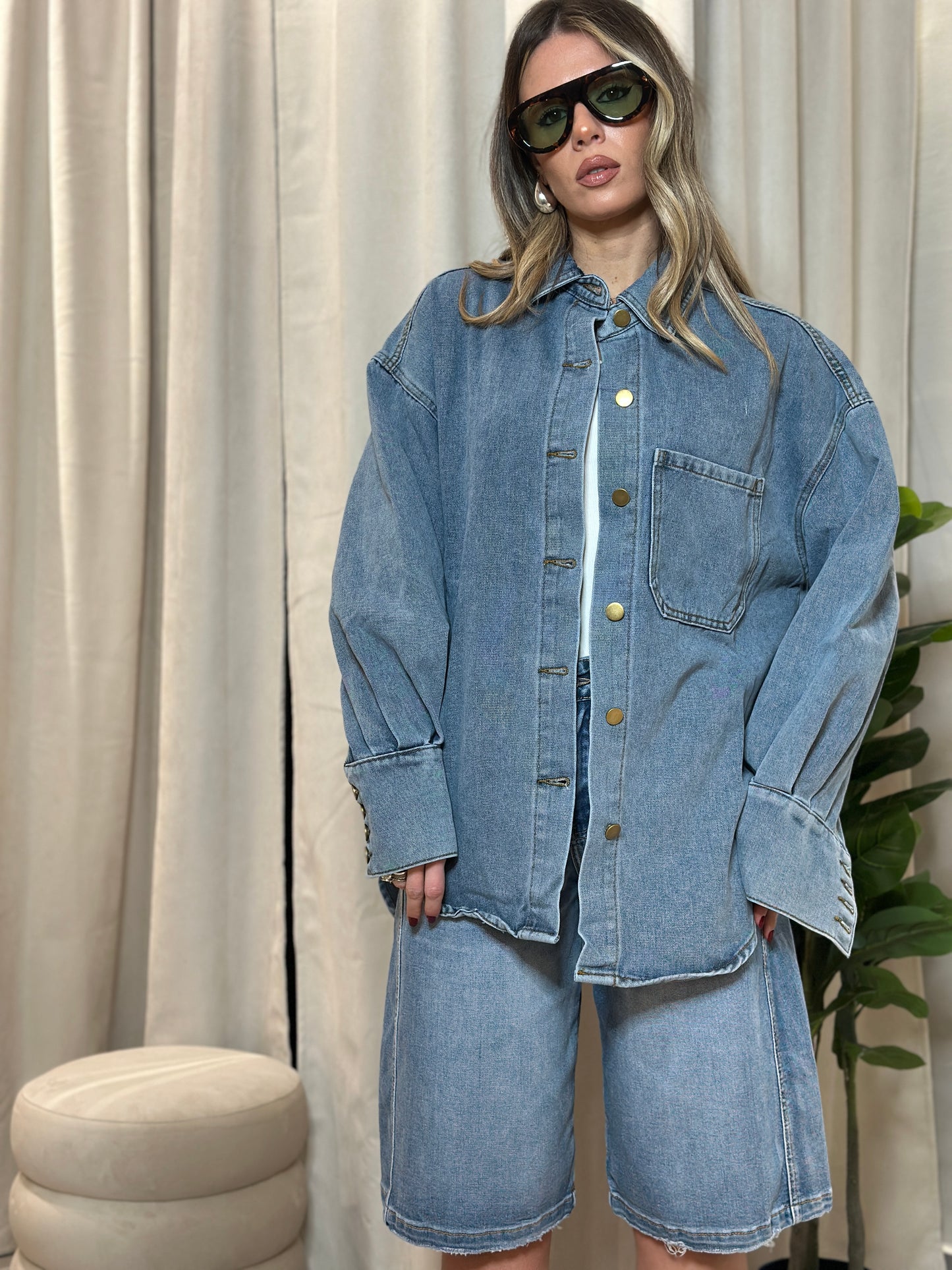 maxi camicione denim