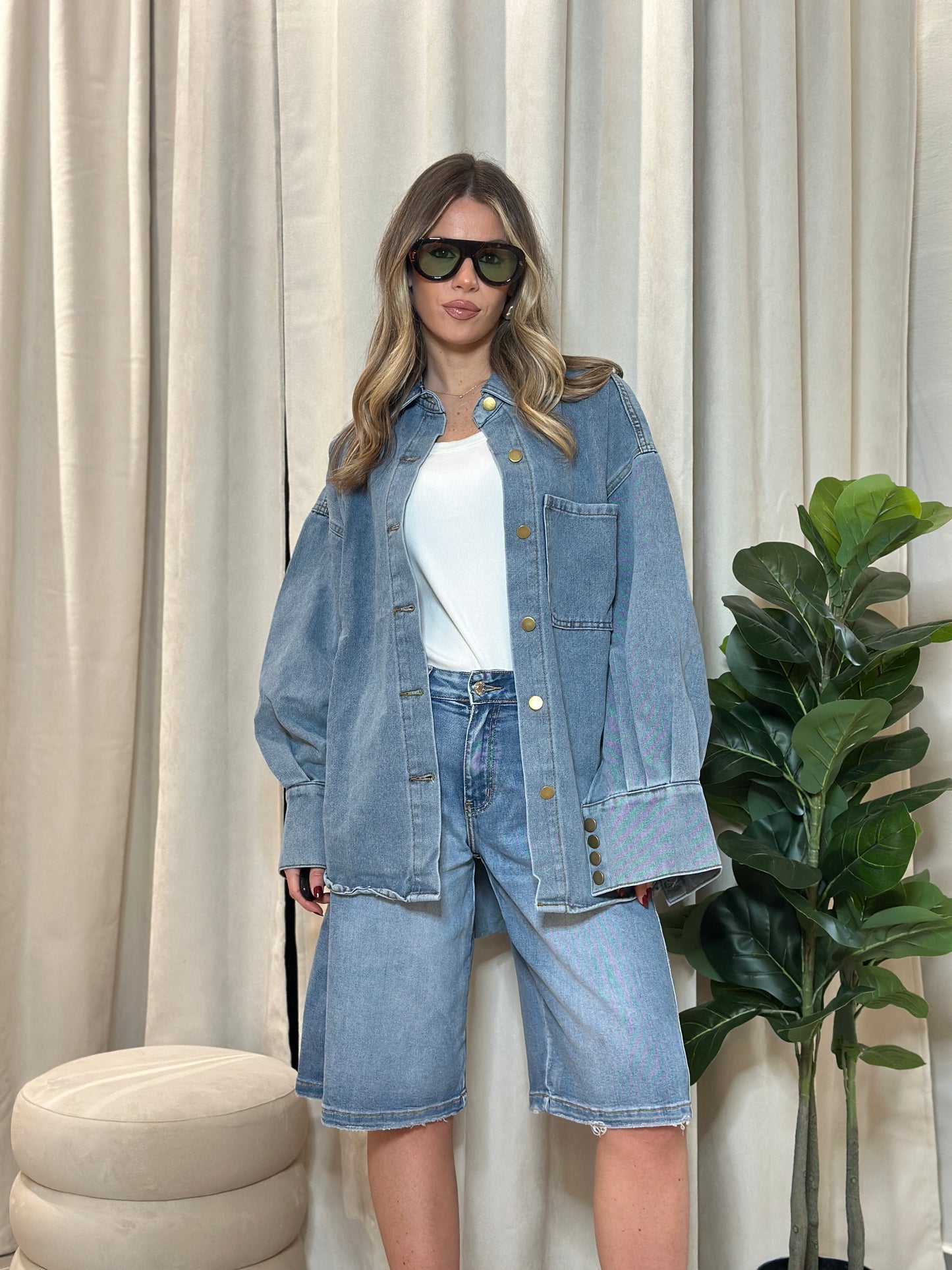 maxi camicione denim