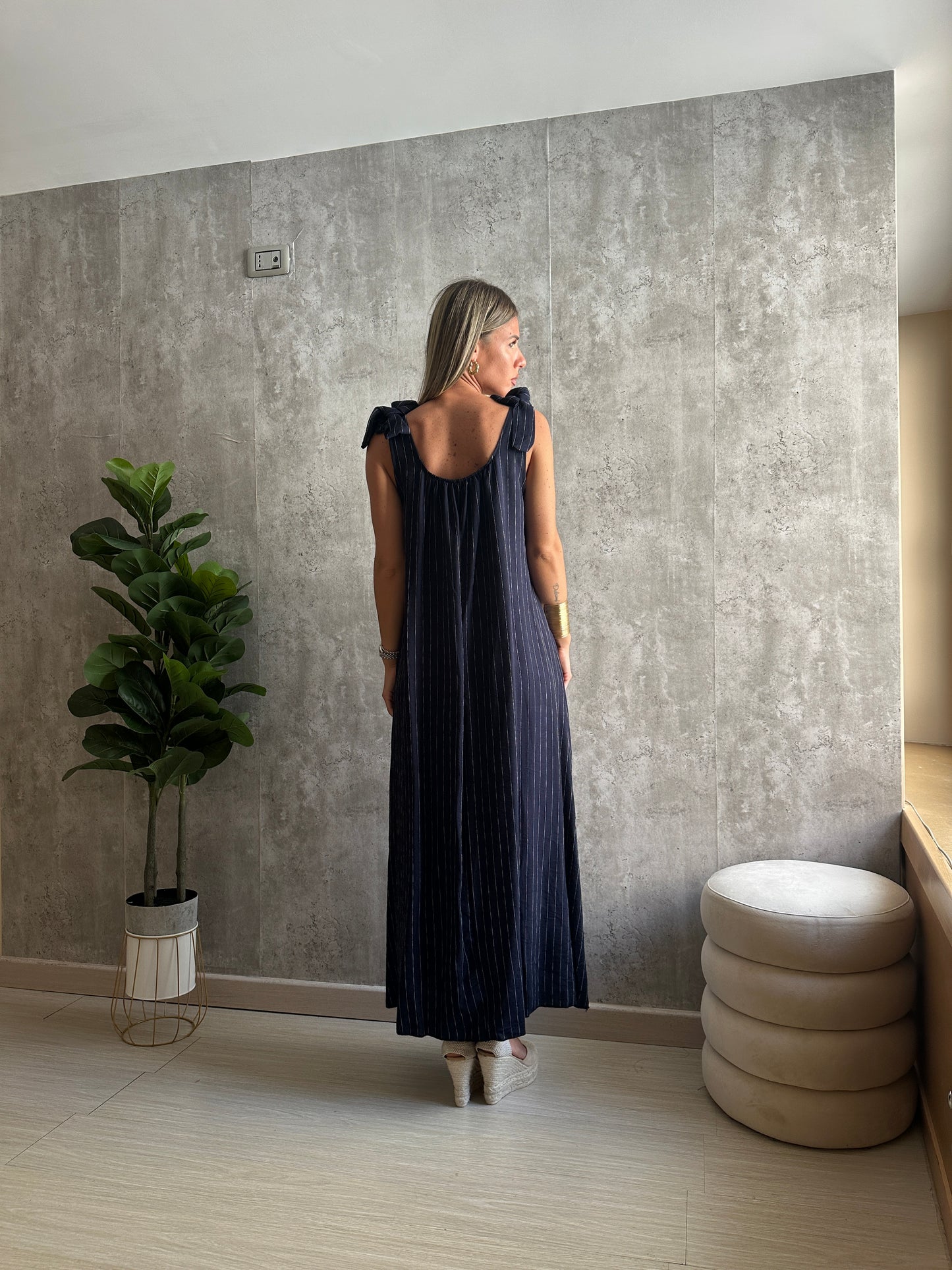 dress fiocco gessato