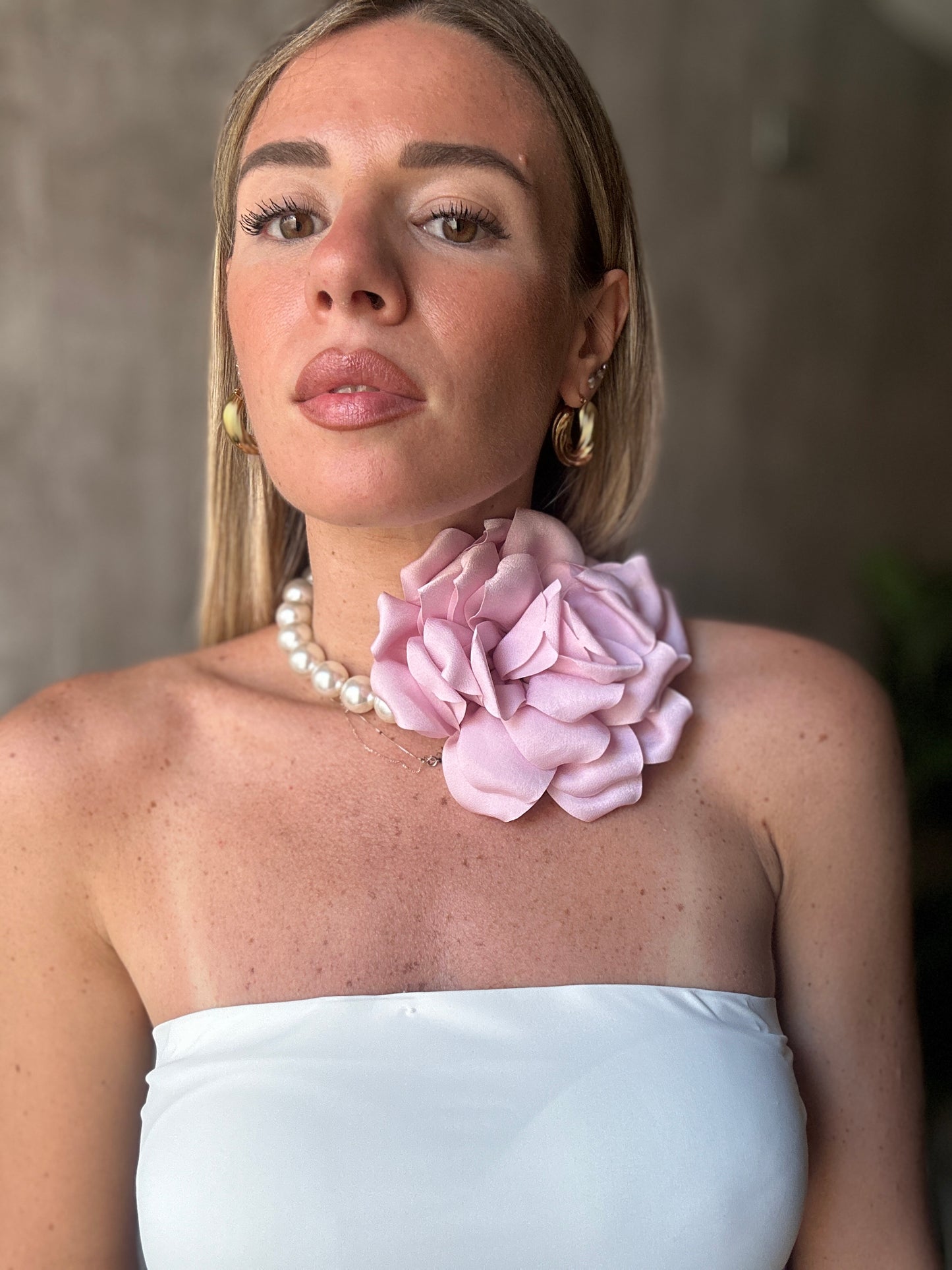 collana maxi rosa
