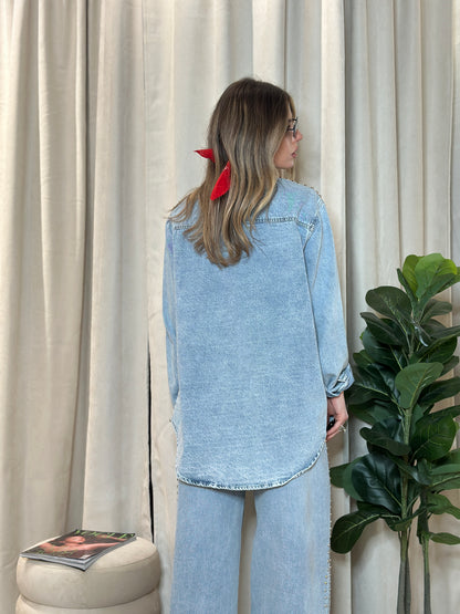 Camicia denim Borchie