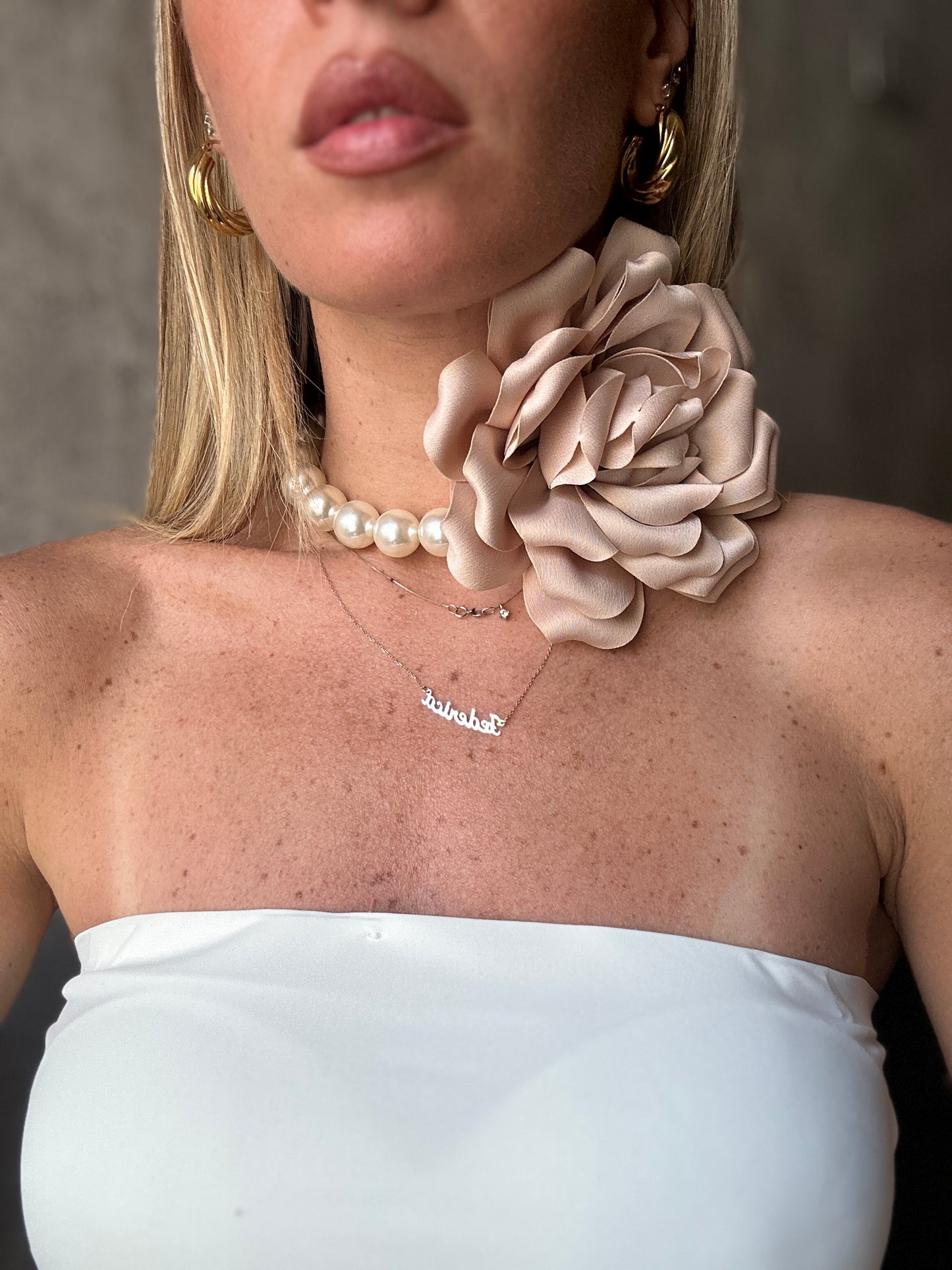collana maxi rosa